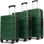 Merax 3 Pcs Luggage Set Expandable Hardside Lightweight Spinner Suitcase with TSA Lock [Upgraded Version], Black